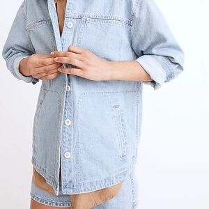 Madewell Denim Ames Oversized Shirt-Jacket in Corrigan Wash Size XL